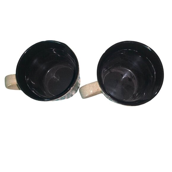 Lot of 2 Blue Harbor Safari Collection Coffee Mugs Tiger & Floral Tan Blue 2014 - Picture 3 of 4